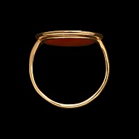 Post Medieval Gold Ring with Carnelian Gemstone with Fourteen Faces