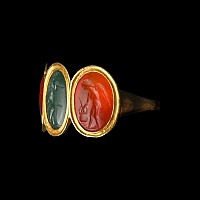 Three Roman Gemstones in a Gold Ring