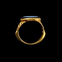 Roman Gold Matrimonial Ring with Nicolo Gemstone