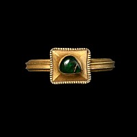 Medieval Gold Ring with Cabochon Emerald