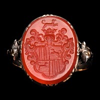 Holy Roman Empire Gold Ring with Carnelian Signet Ring