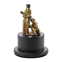 Medieval Gilt Bronze Statue of the Act of Almsgiving