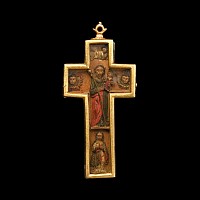 Mexican Gold Mount Wooden Cross with Saint Joseph