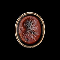 Gold Fob Seal Set with Jasper Intaglio of Zeus