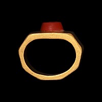 Roman Gold Ring with Jasper Gemstone of the Goddess Fortuna