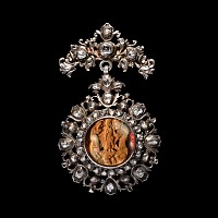 Silver and Diamond Pendant with Holy Trinity