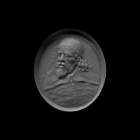 Georgian Era Gold Fob Seal with Carnelian Intaglio of Inigo Jones Attributed to Edward Burch