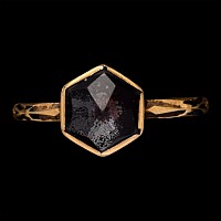 Renaissance Gold Enamelled Ring with Rock Crystal