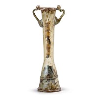 Roman Green Glass Twin-Handled Kohl Bottle