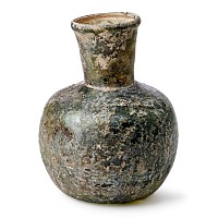 Roman Green Glass Bottle