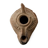 Byzantine Terracotta Oil Lamp with Stub Handle