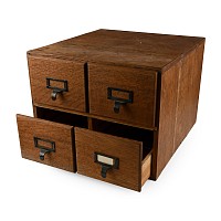 Oak 'Collector's Cabinet' with Four Drawers