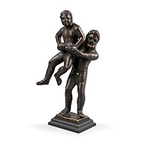 Greek Bronze Hercules and Antaeus Statue Group