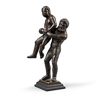 Greek Bronze Hercules and Antaeus Statue Group