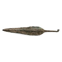 Large Luristan Bronze Tanged Spearhead