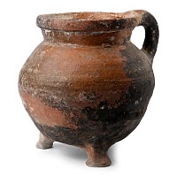 Tudor Period Glazed Ceramic Tripod Cooking Vessel