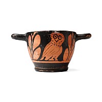 Greek Red-Figure Skyphos with Owl