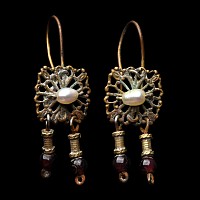 Byzantine Gold Floral Earring Pair