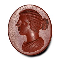 Roman Red Jasper Female Bust Intaglio
