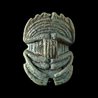 Egyptian Faience Heart Scarab