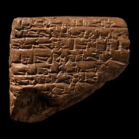 Ur III Terracotta Cuneiform Tablet Fragment with Accounts of Barley