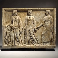 Large Marble Relief with Three Figures