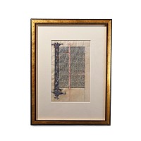 Medieval Illuminated Vellum Leaf from the Book of Genesis