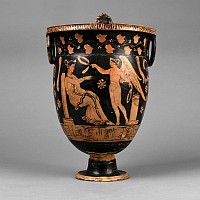 Greek Red-Figure Bell Krater with Eros