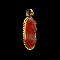 Byzantine Gold Pendant with Carnelian Cameo Bust