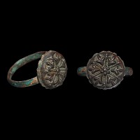 Tudor Bronze Ring with Floral Bezel