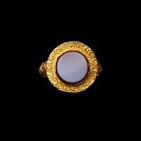 Roman Gold Ring with Nicolo Gemstone