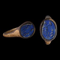 Roman Bronze Ring with Naked Male Gemstone
