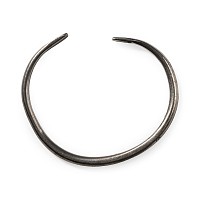 Late Roman Silver Bangle with Snake-Head Terminals