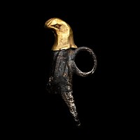 Roman Silver Eagle Pendant with Gold Head