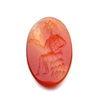 Roman Carnelian Gemstone with the God Jupiter