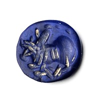 Eastern Roman Dark Blue Gemstone with Rider to Left