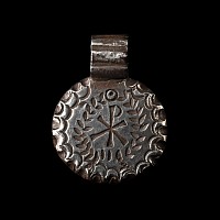 Post Medieval Silver Pendant with Chi Rho in Wreath