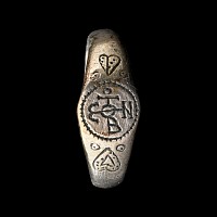 Byzantine Silver Ring with Niello and Monogram