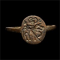 Byzantine Bronze Ring with St George