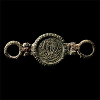 Byzantine Bronze Bracelet Chain Section with Busts