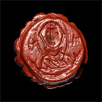 Byzantine Red Stone Stamp Seal with Bust of Mary
