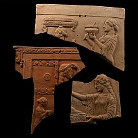 Greek Style Terracotta Plaque Frangment Group