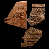 Greek Style Terracotta Plaque Fragment Group