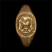 Large Medieval Bronze Signet Ring