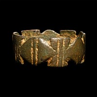 Medieval Bronze Ring with Cross