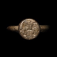 Byzantine Style Silver Ring with Engraved Bezel