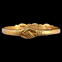 Medieval Gold Fede Ring with Amethysts