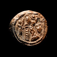 Byzantine Ceramic Bulla with Calvary Scene
