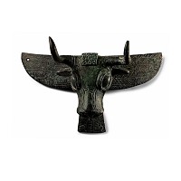 Urartu Bull-Headed Bronze Cauldron Applique