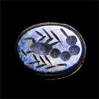 Bedouin Silver-Coloured Ring with Scorpion Gemstone